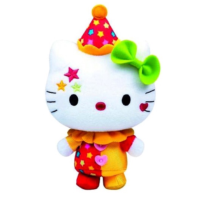 hello kitty clown plush