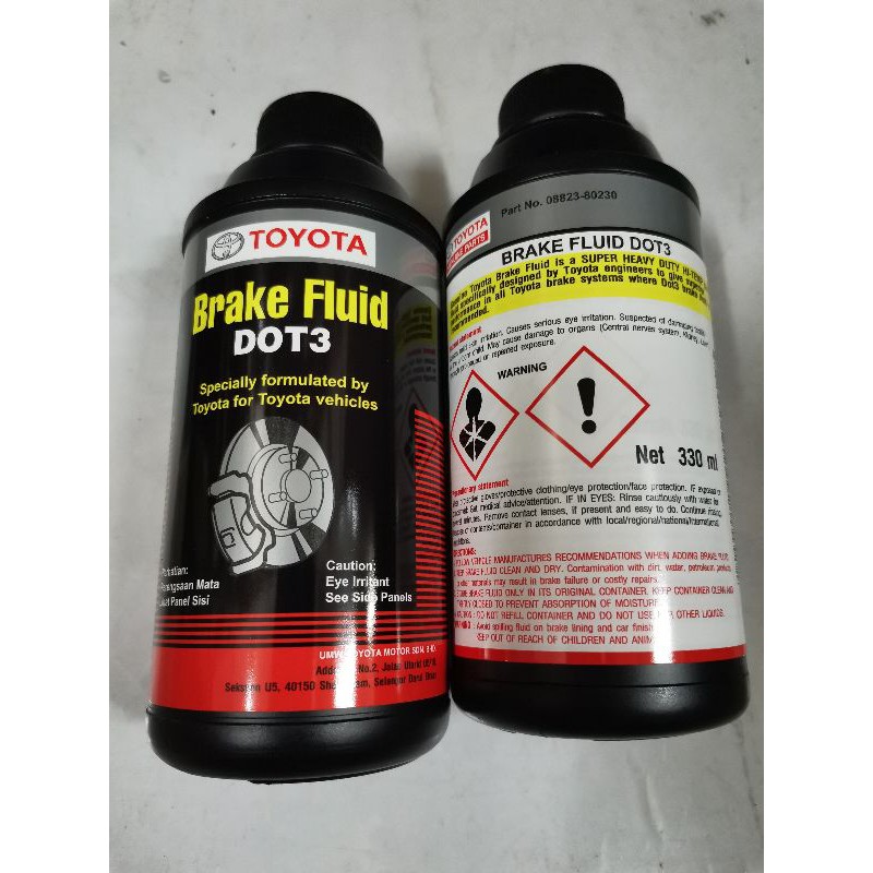 GENUINE TOYOTA BRAKE / CLUTCH FLUID DOT3 0882380230 330ML WHITE DOT3
