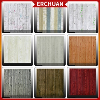 ERCHUAN 70x70cm 3D Wood Grain Foam Wallpaper Wainscoting 