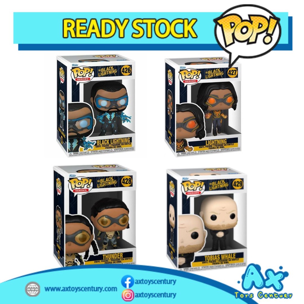 Funko Pop! Black Lightning + Lightning + Thunder + Tobias Whale Super Value Pack 100% Genuine