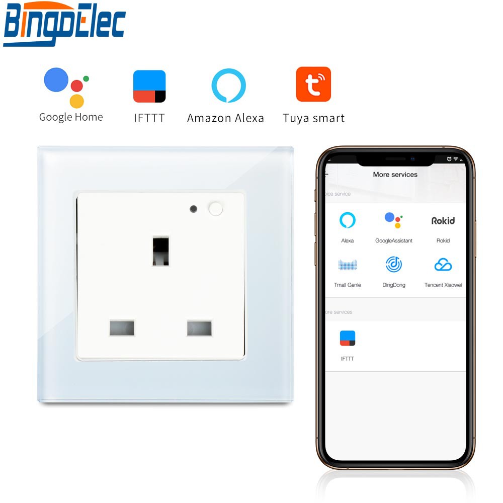 Bingoelec WiFi Smart Socket UK 13A WiFi Wall Socket for ...