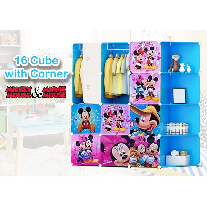 16cube Wardrobe Conner Shelf Mickey Mouse Shopee Malaysia