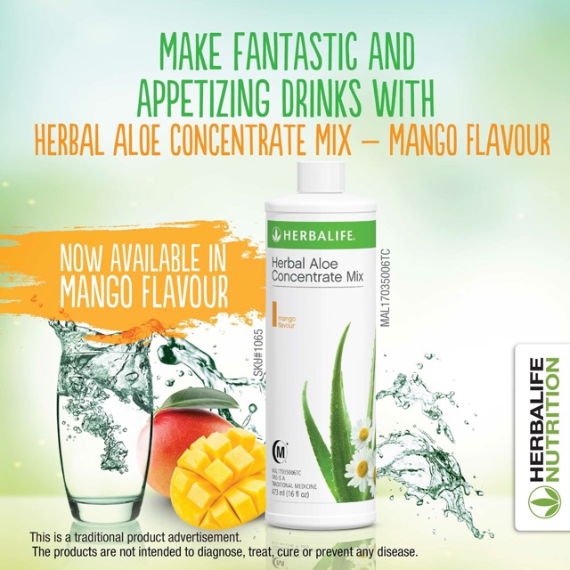 Herbalife Herbal Aloe Concentrate Mix Mango Flavour Shopee Malaysia 8070