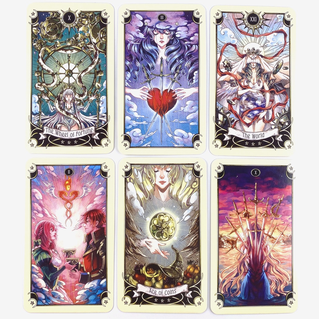 Mystical Manga Tarot Deck  Fortune-telling Prophecy Oracle Cards With PDF Guidebook Course Tutorial Guide Kursus