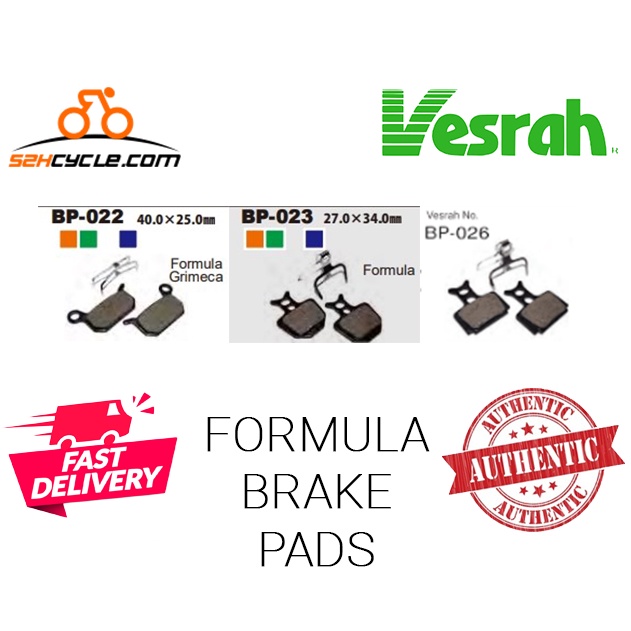 Formula Disc Brake Pad Vesrah For Mtb Mountain Bike Racing Bp Oro