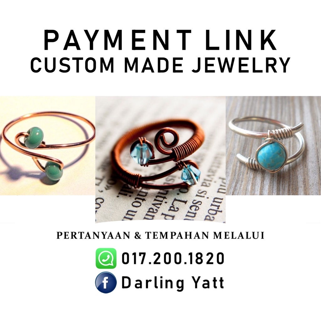 RM1 RM5 Payment Link | DIY JEWELRY 定制铜和水晶首饰 Wire Wrapped Copper Ring Bracelet Necklace Earring CUSTOM MADE