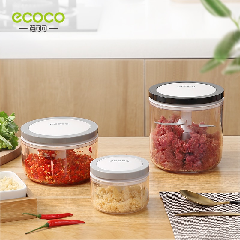 ECOCO Garlic Cutter Food Processor Shredder Manual Meat Grinder Fruit Vegetavle Kitchen Safe and Durable Blender Mixer Tool