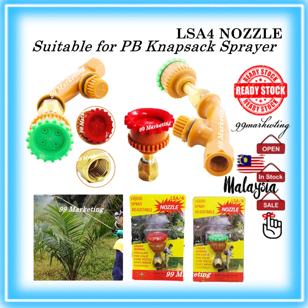 LSA4 Nozzle Liquid Spray Adjustable Solid Cone Nozzle Kepala Pam