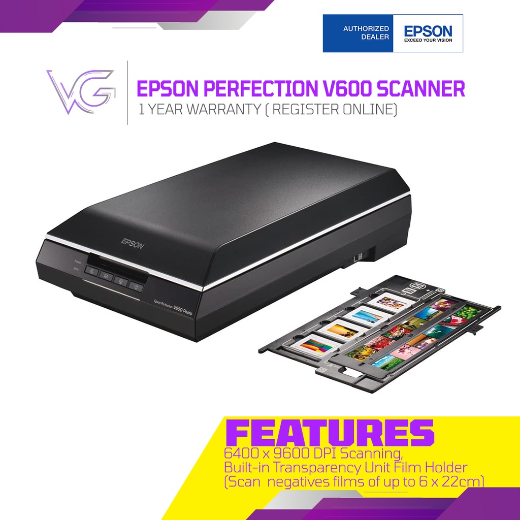 Epson Perfection V600 Photo Scanner Negative Film 6400 X 9600 Dpi High Resolution Flatbed 8936