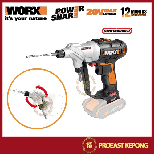 WORX WX176.9 20V Switchdriver 2 In 1 Cordless Drill & Driver ( Bare ...