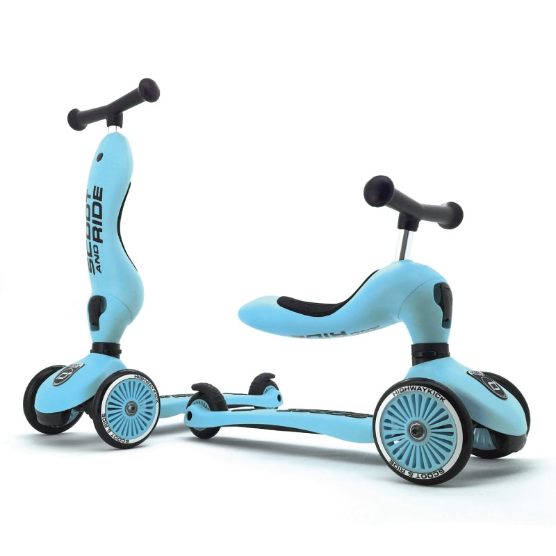 Scoot And Ride 96352 Highwaykick1 2in1 Scooter For Toddler 1- 5y - Blueberry