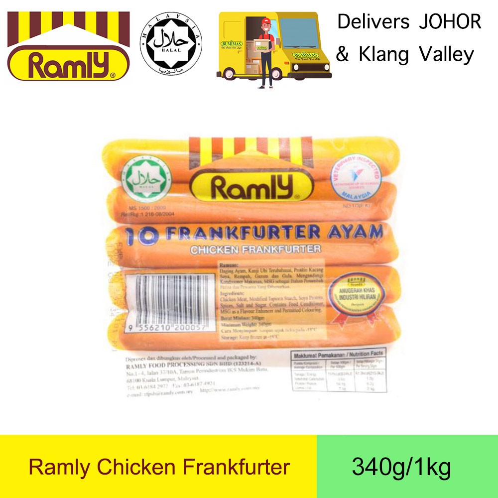 Ramly Chicken Frankfurter (340g/1kg)  Shopee Malaysia