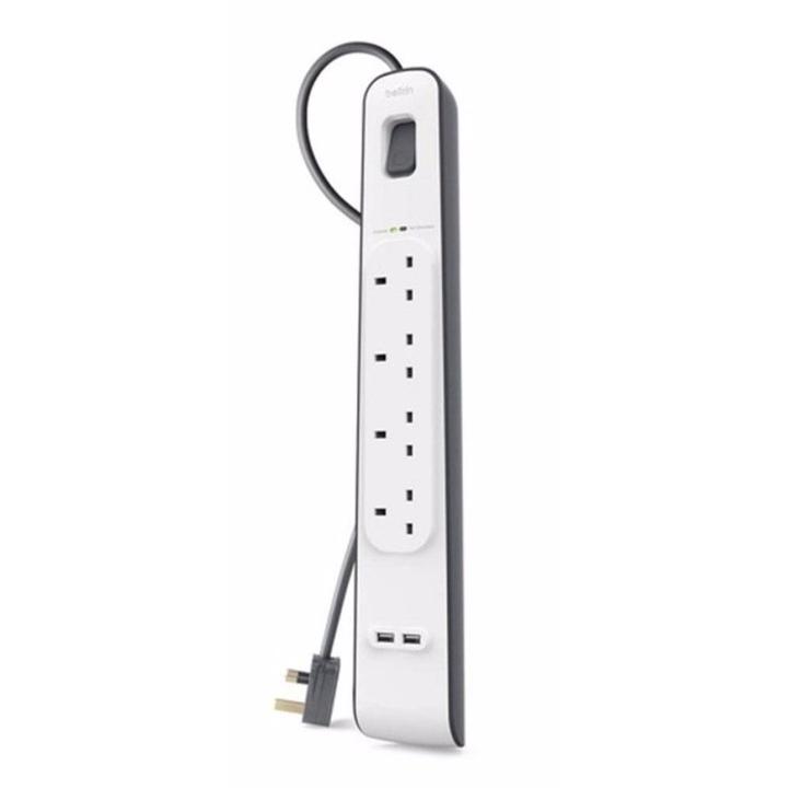 Belkin Extension Socket Surge Protector 4-Plugs With 2-USB 2.1A (2M ...