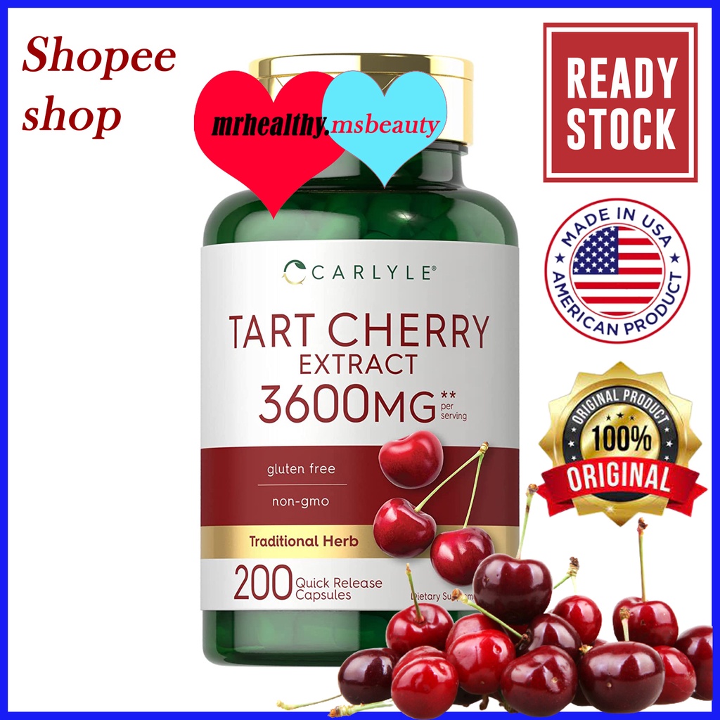 Tart Cherry Extract Capsules 200 Count NonGMO and Gluten Free