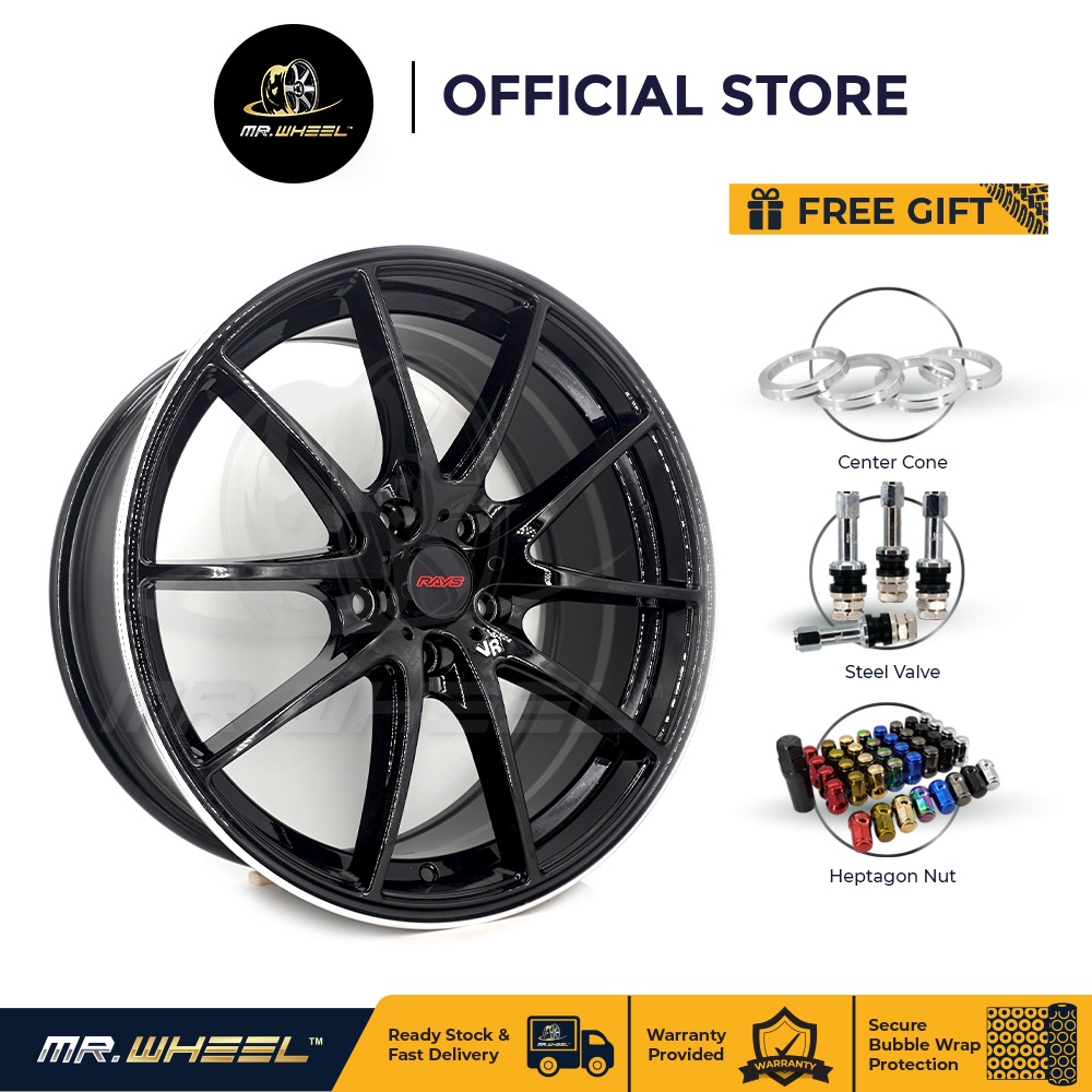 New Sport Rim RAYS G25 18x8 5H112-114.3 ET42 Gloss Black Lip Polish Mr ...