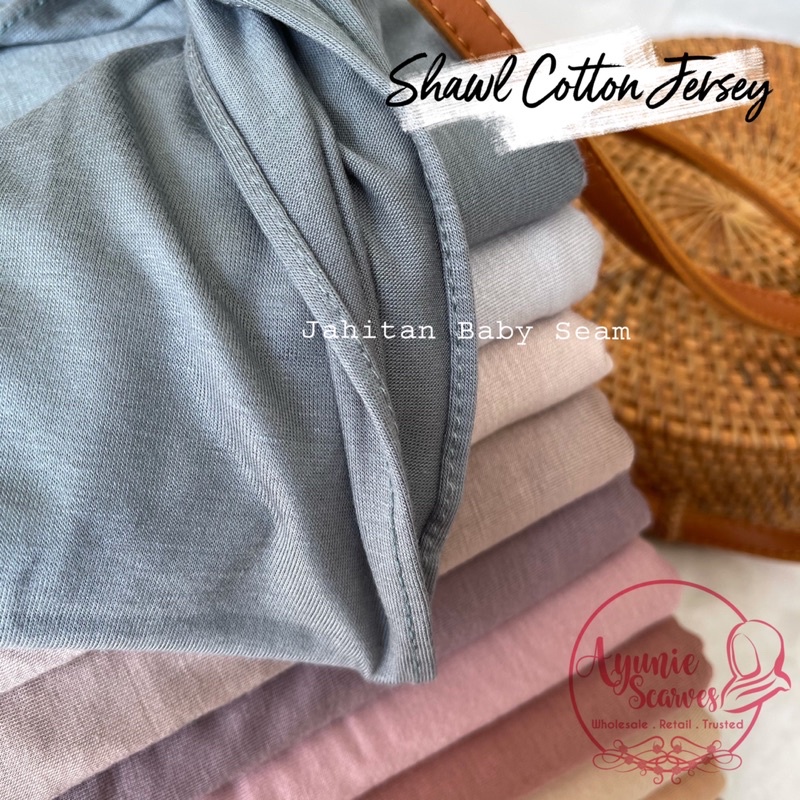 Shawl Cotton Jersey Jahitan Baby Seam Ready Stock