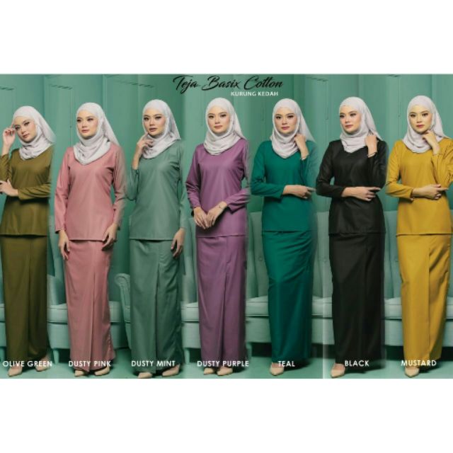 TEJA BASIX COTTON  BAJU  RAYA KURUNG  MINI MODEN  PAHANG PLAIN 