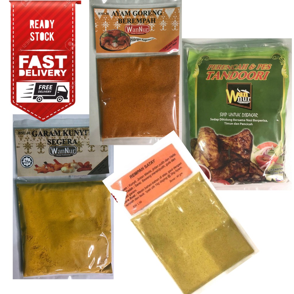 WAN NUR AYAM GORENG BEREMPAH | WAN NUR GARAM KUNYIT SEGERA | WAN NUR REMPAH SATAY | WAN NUR PERENCAH & PES TANDORI