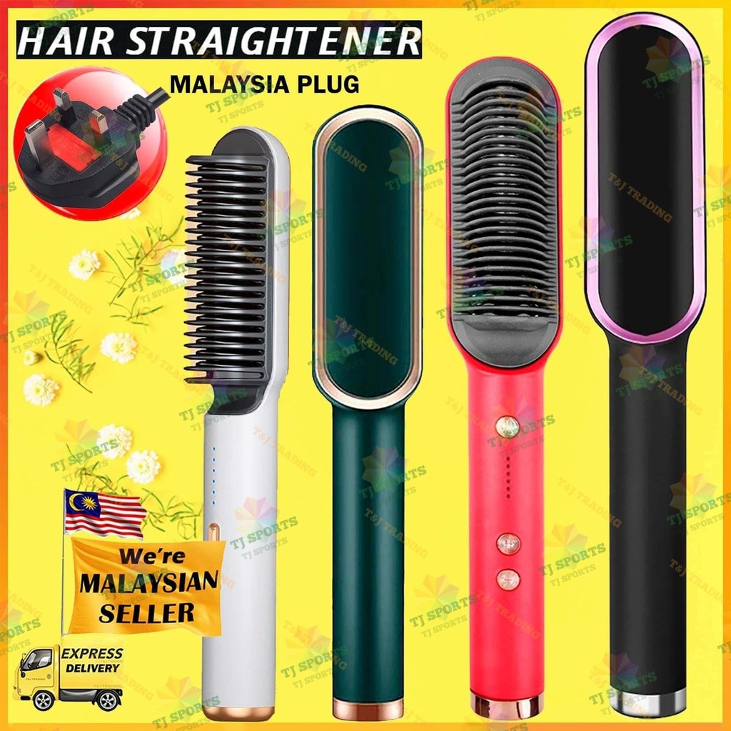 Hair Straightener Straightening Styling Tool comb Heating Hair Straightener Comb Curler Malaysia Plug Ready Stock