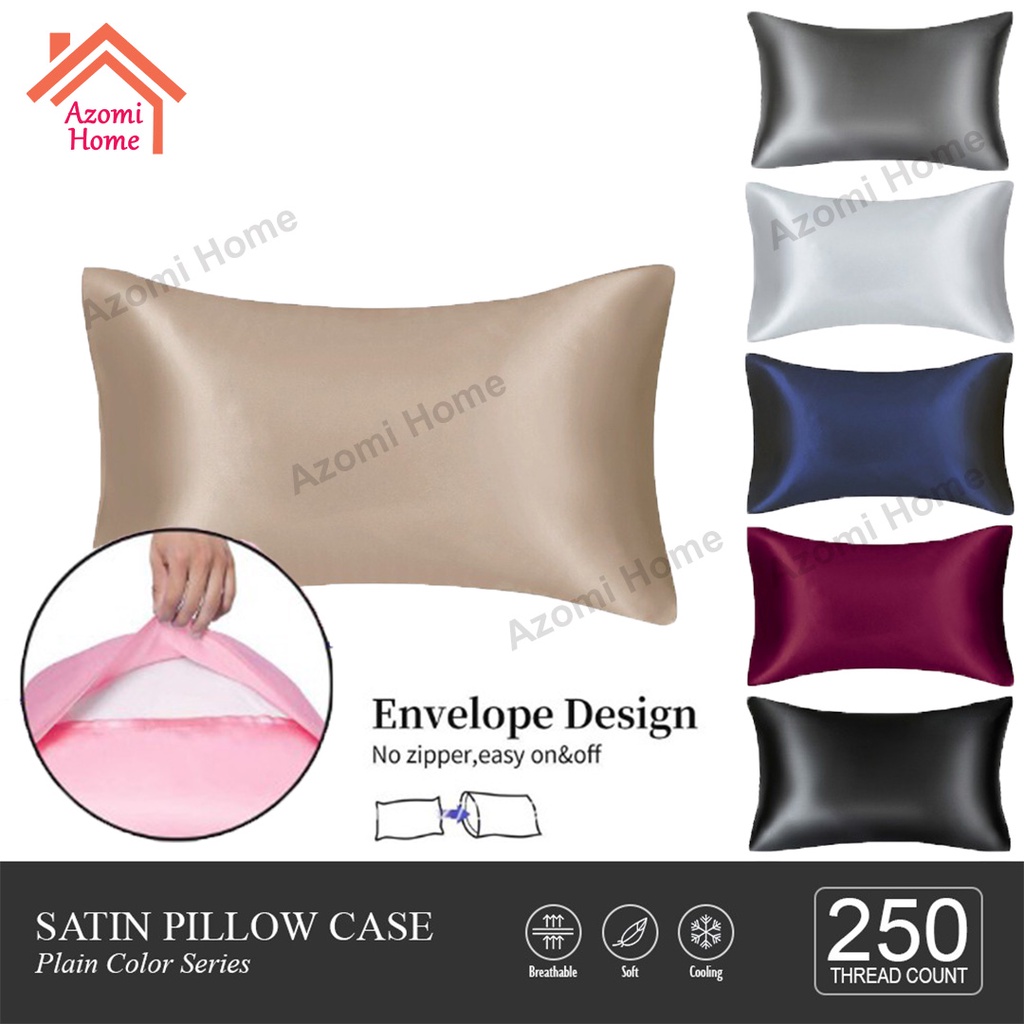 Satin Cool Soft Silk Pillow Case Premium Bedding Quality Silk Pillow Cover Sarung Bantal 丝滑丝绸枕套