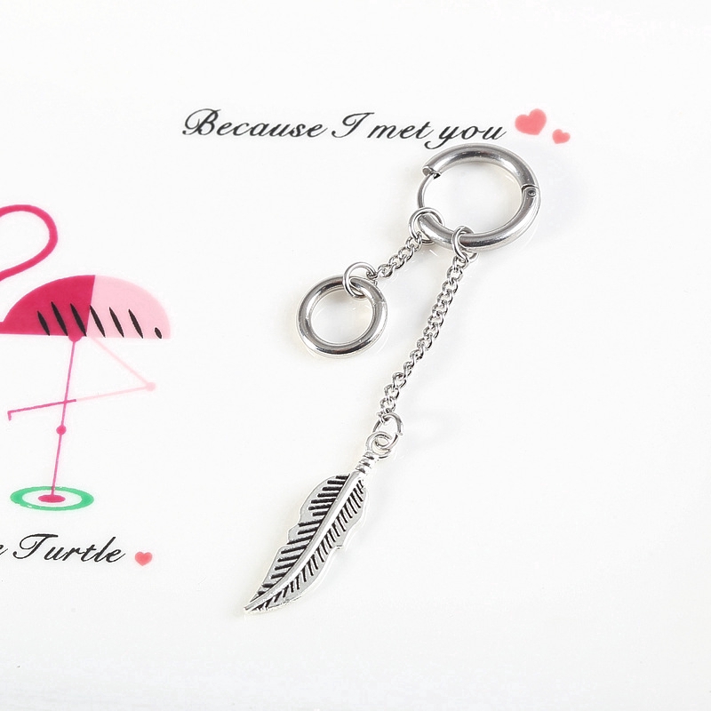Koreanischer Schmuck, BTS-Einzelohrringe, Kettenflügel, Quasten-Ohrstecker_voghion.com