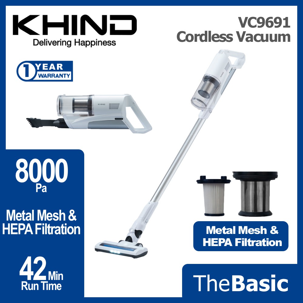 KHIND Cordless Vacuum Cleaner Wireless Penyedut Habuk (VC9691) Shopee