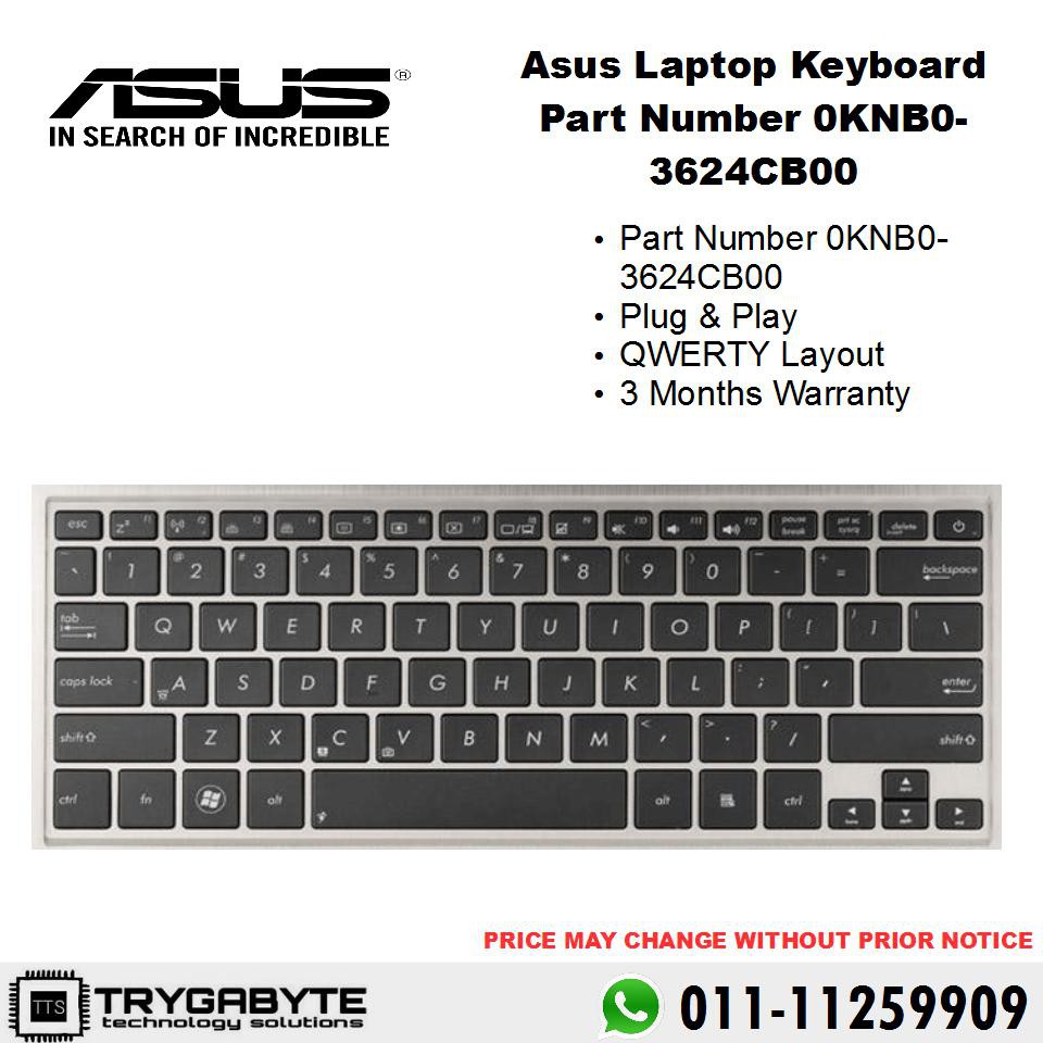 Laptop Asus Keyboard Part Number 0knb0 3624cb00 Keyboard Replacement Shopee Malaysia