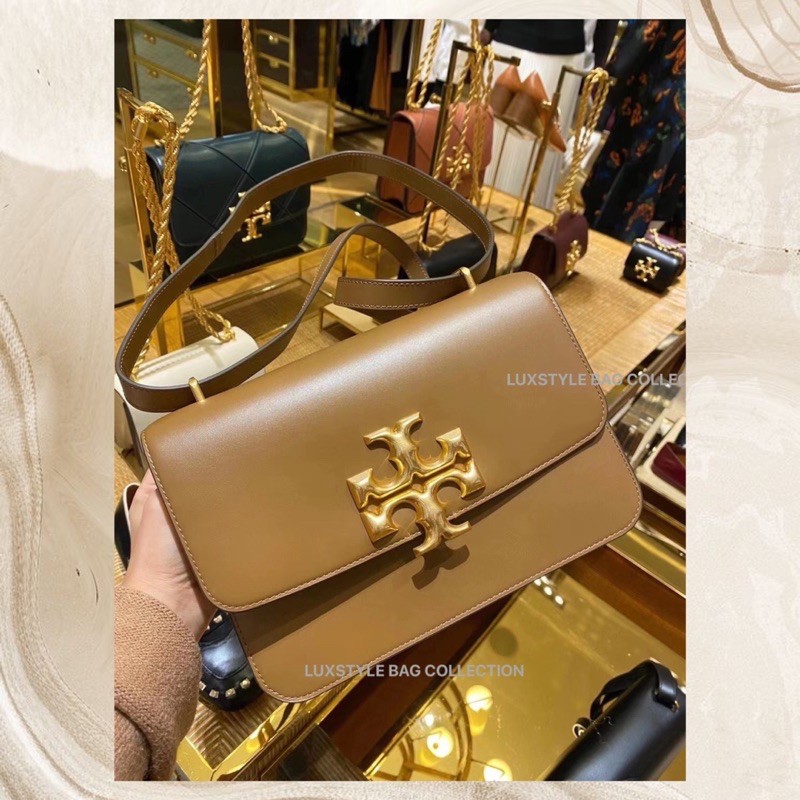 Large) 💯 Authentic Original Tory Burch Eleanor Convertible Shoulder Bag  Brown | Shopee Malaysia