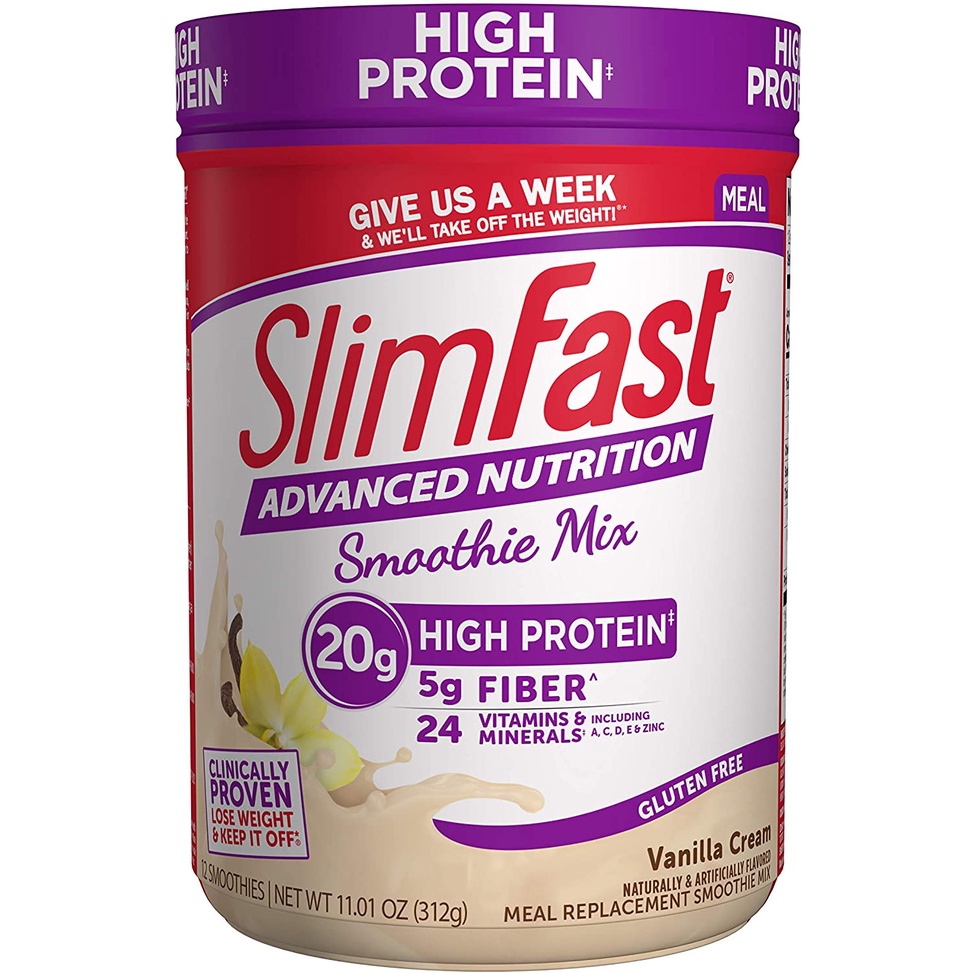 SlimFast Advanced Nutrition High Protein Meal Replacement Smoothie Mix ...