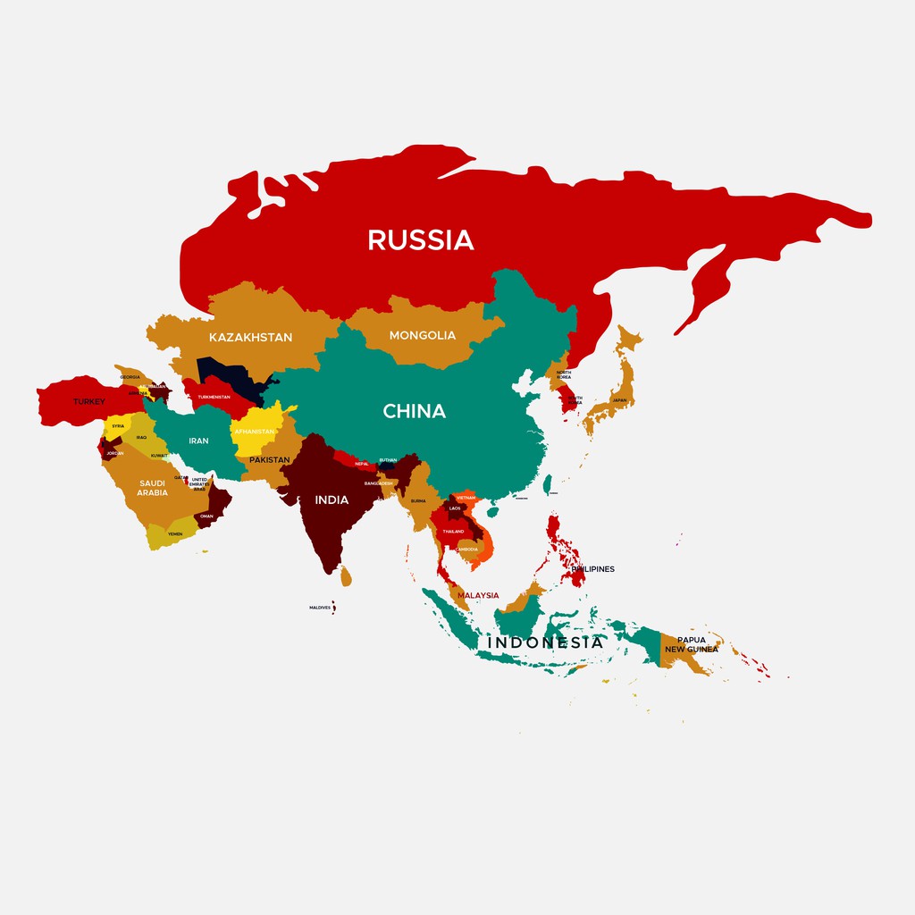 Карта евразии векторная