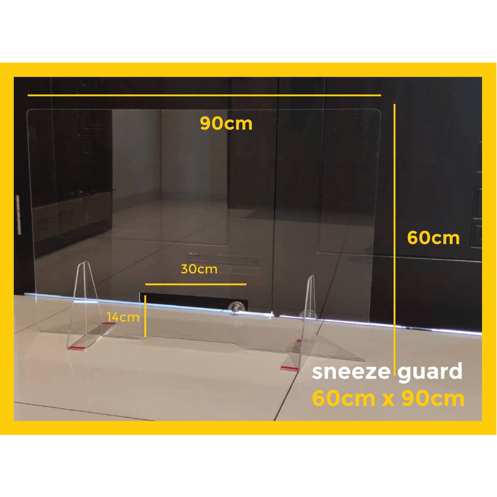 16cm Clear Acrylic Plexiglass Shield for Counters & Transaction Windows 30 x 50 cm Protection against Coughing & Sneezing Solarplexius Protective Sneeze Guard 