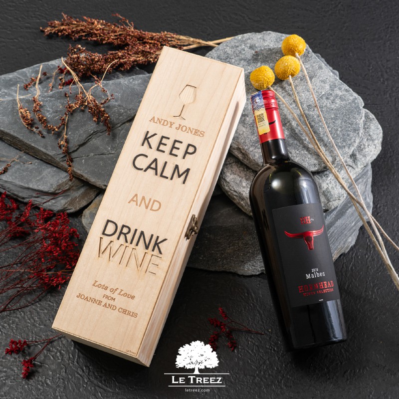 Ready Stock in Malaysia Personalized Name Gift Storage Liquor Wine Wooden Box J