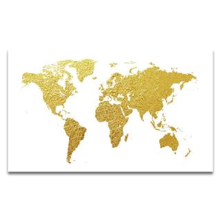 Gold Map Wall Art Golden World Map Abstract Canvas Poster Classic Wall Art Print Decorative  Picture Modern Decor No Framed | Shopee Malaysia
