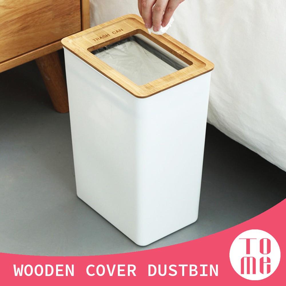 wooden dustbin