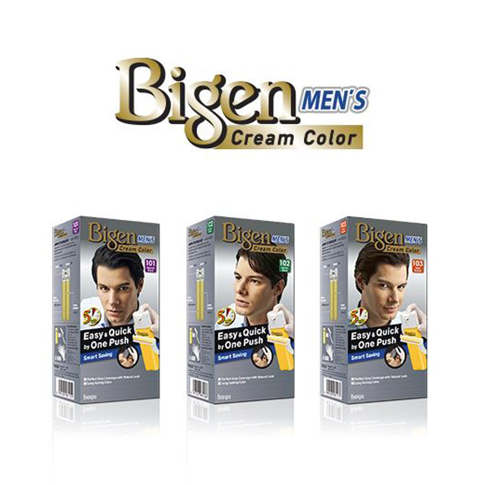 Bigen Men's Cream Color Men Hair Colour Dye Cream Quick One Push Smart  Saving Perfect Gray Hair Coverage Natural Look | Shopee Malaysia