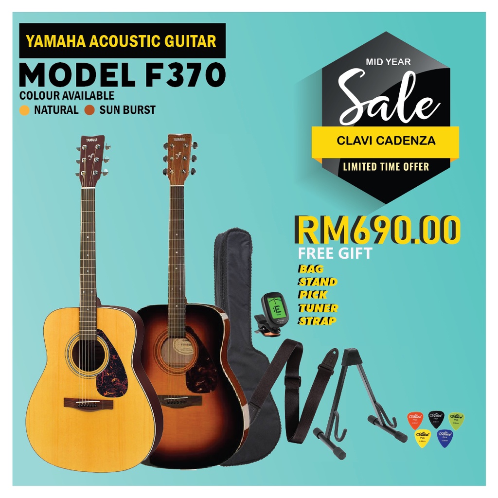 Yamaha Acoustic Guitar F370 Shopee Malaysia