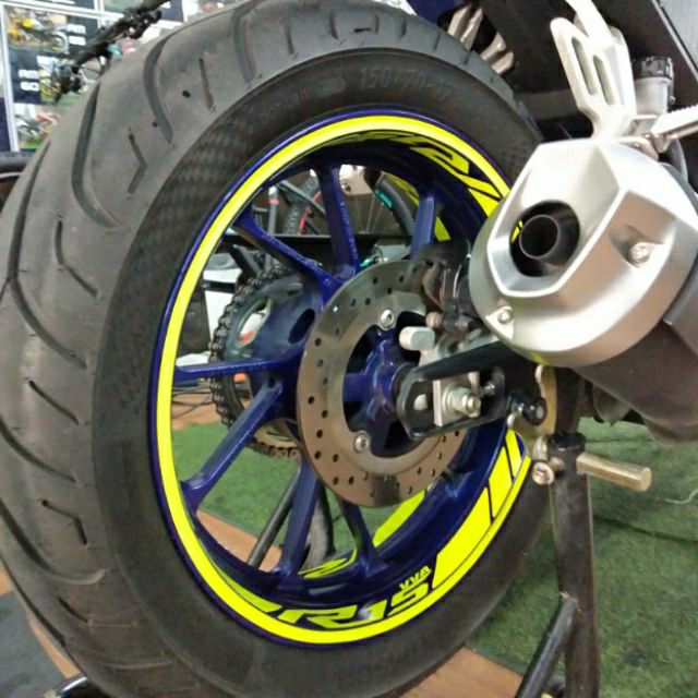 Set Rim Sticker Yamaha  R15  Kuning  Fluorescent Shopee 