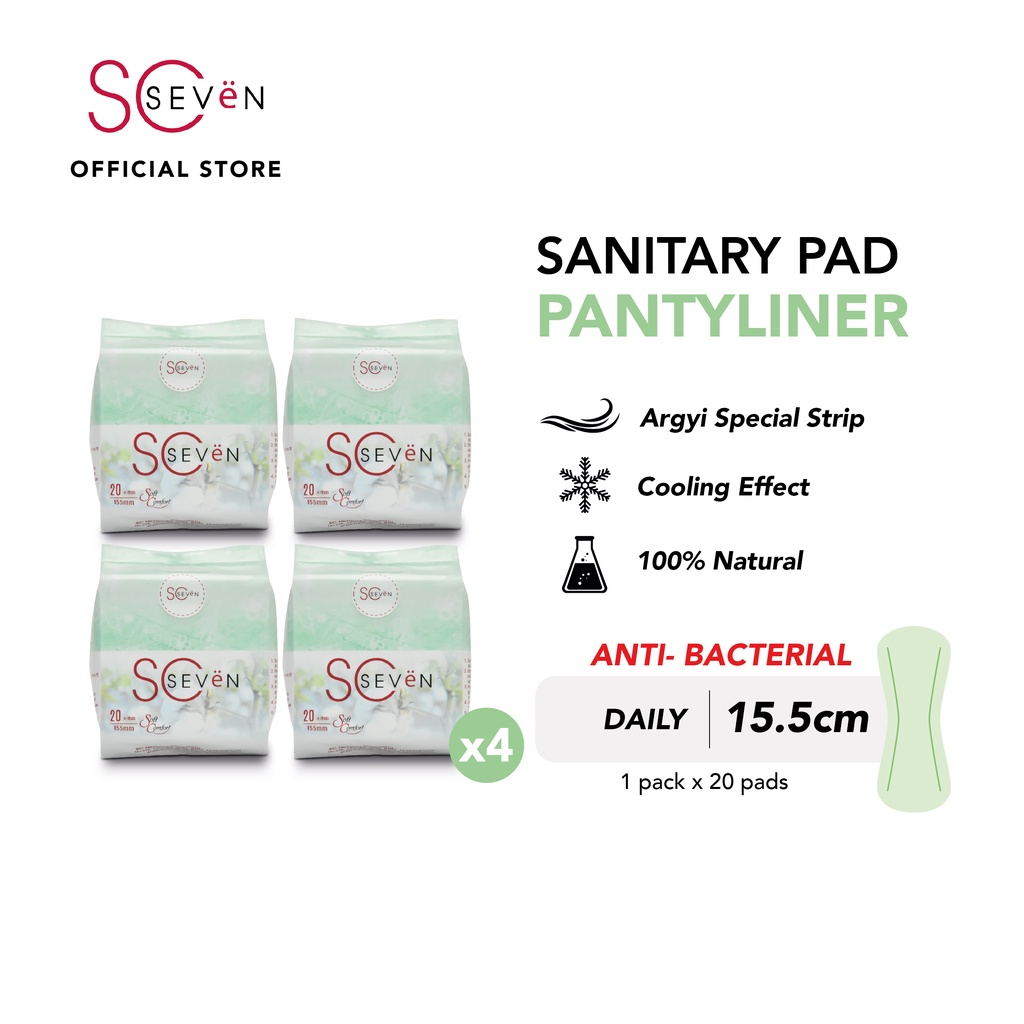 SCSEVEN Sanitary Pad Pantyliner (15.5cm/4 Packs x 20's) Shopee Malaysia