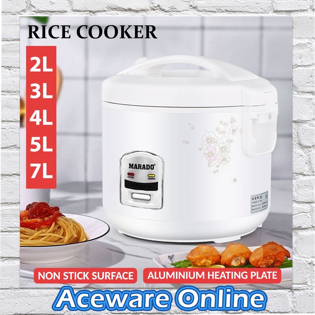 RICE COOKER Periuk Nasi Steamer Non-stick Electric Rice Cooker Free Rice Spoon 2L/3L/4L/5L/7L Large Capacity Rice