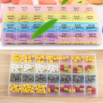 [READY STOCK!] PILL STORAGE BOX 28 HOLES BEKAS UBAT MEDICINE BOX ...