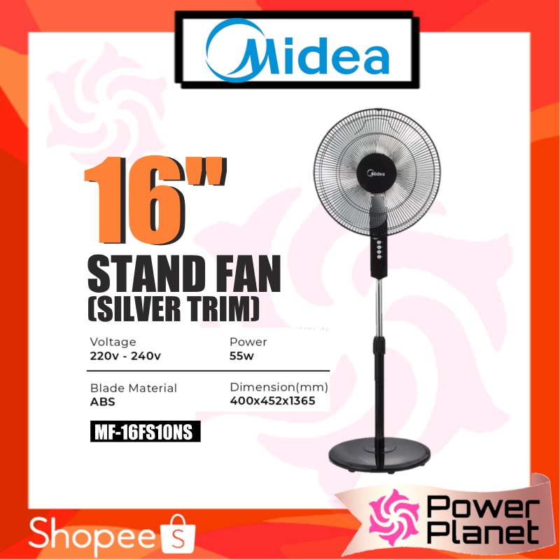 Midea 16 Stand Fan Mf 16fs18c Bk Or Wt White Black Mf16fs18c Or 16 Stand Fan Mf 16fs10n Black Mf 16fs10ns Shopee Malaysia