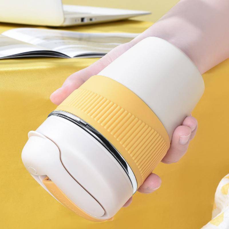 316 Stainless Steel Portable Cup Insulation Travel Coffee Mug Water Bottle with Straw Lid