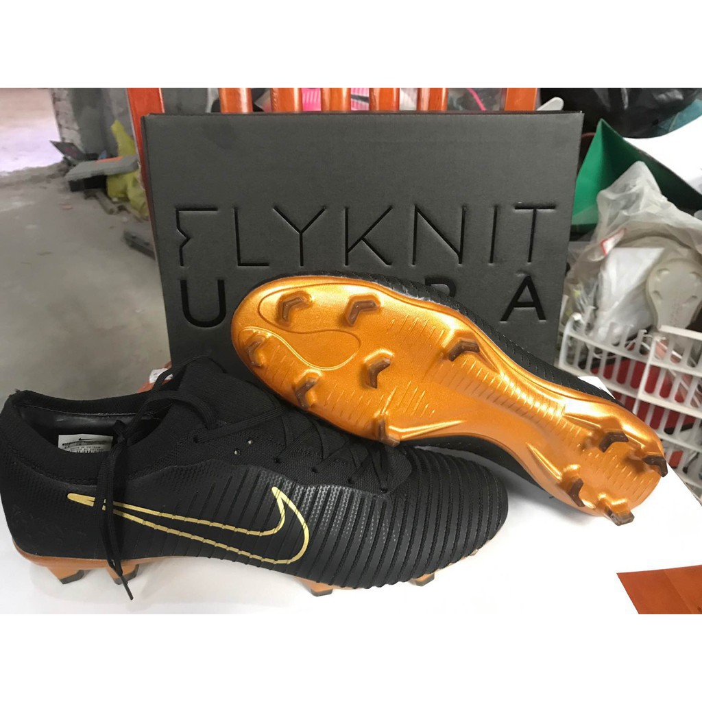 nike mercurial flyknit black and gold