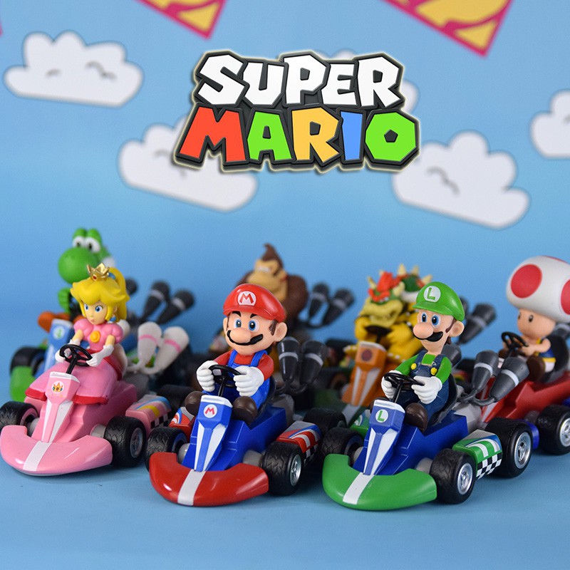 Super Mario Bros Figure 6cm Pull Back Car MARIO 