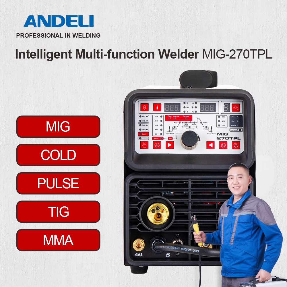 ANDELI Multifunction Welding Machine MIG270TPL MIG TIG PULSE MMA COLD