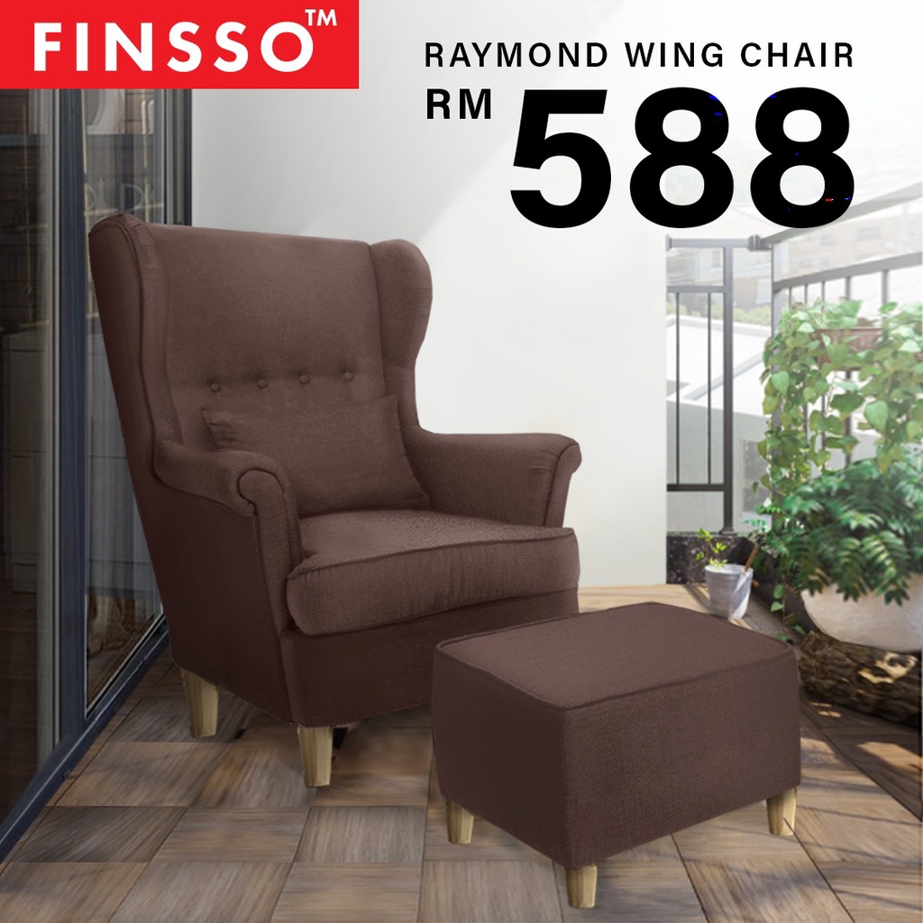 [FREE STOOL & PILLOW] Raymond Nordic Wing chair