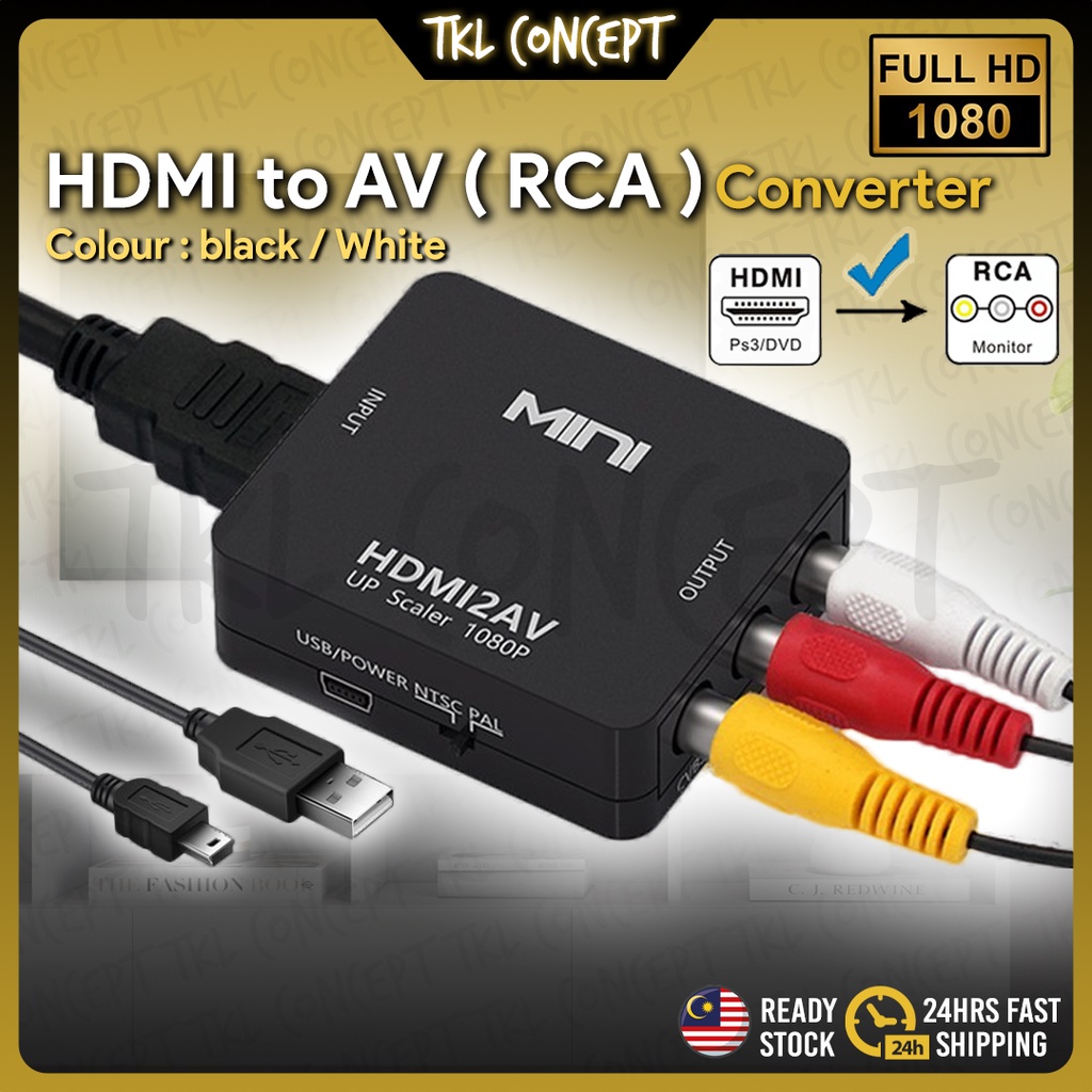 Plantación Tecnología maíz TKL HDMI to AV ( RCA ) Converter Box HDMI to AV Adapter ( HDMI to AV  converter ) HDMI2AV Converter | Shopee Malaysia