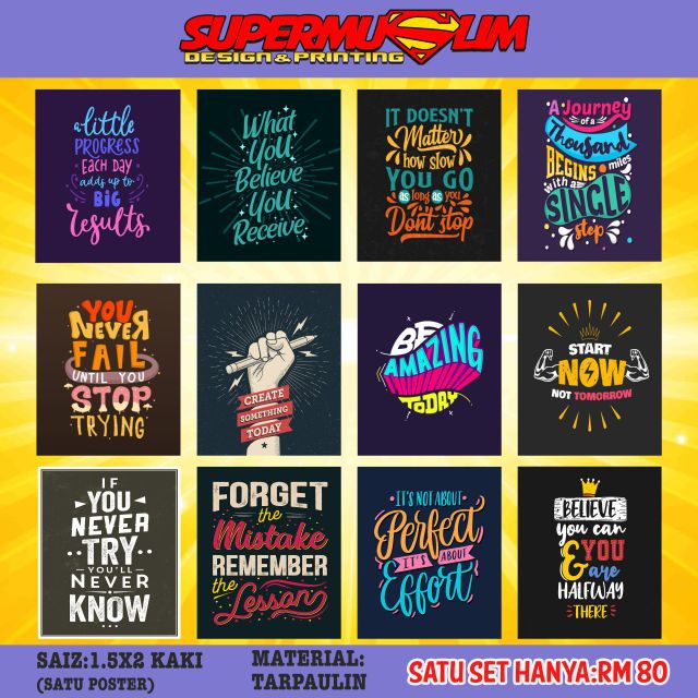 🔥hot🔥 Banner Motivasi 12 Set Kata Motivasi Motivational Quote Keceriaan Kelas Pak21 Shopee 5067