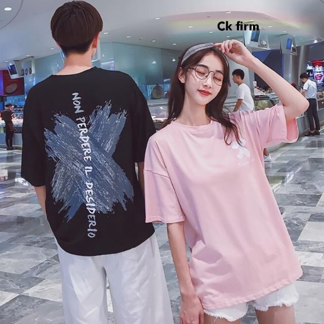 Ck firm Women Men Short Sleeved Couple Ins Half  sleeved 