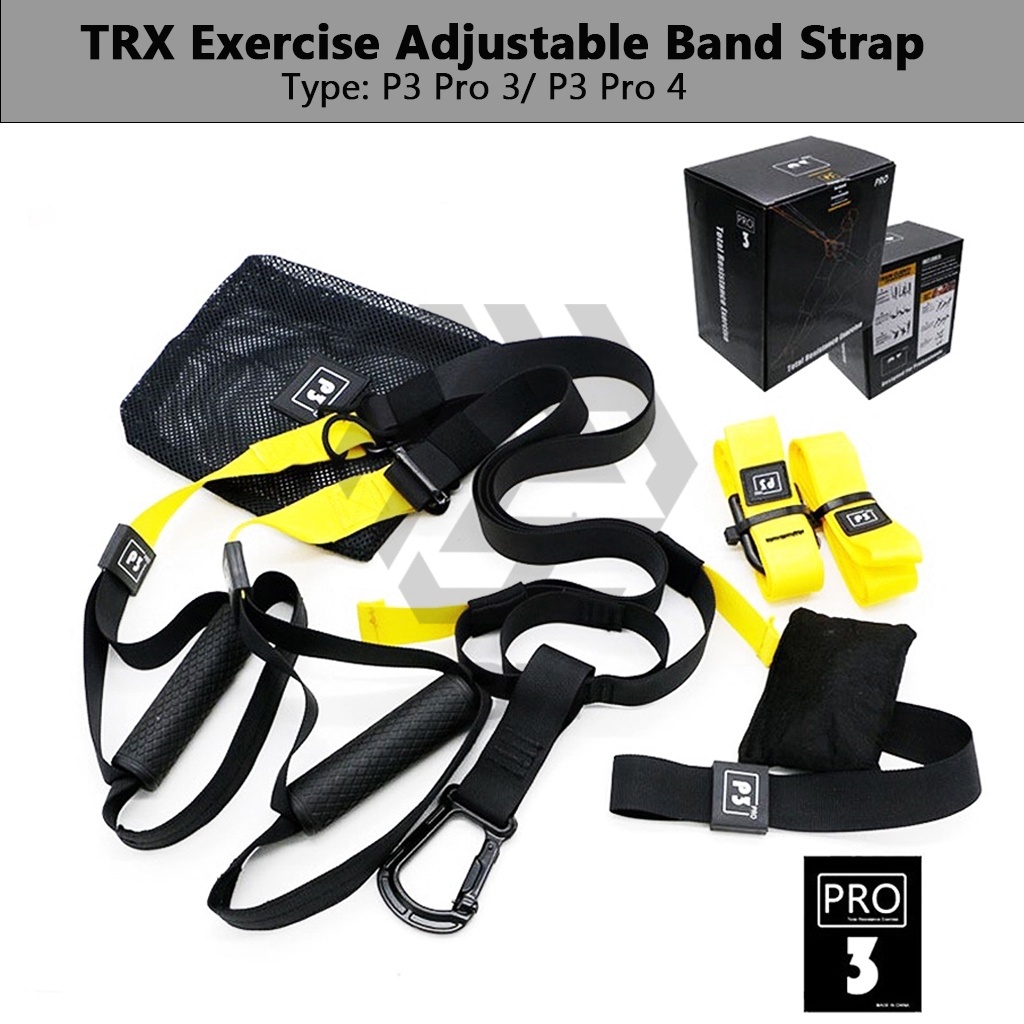 3H Fitness Premium Upgraded TRX Suspension Exercise Adjustable Band Strap [Pro 3 & Pro 4]